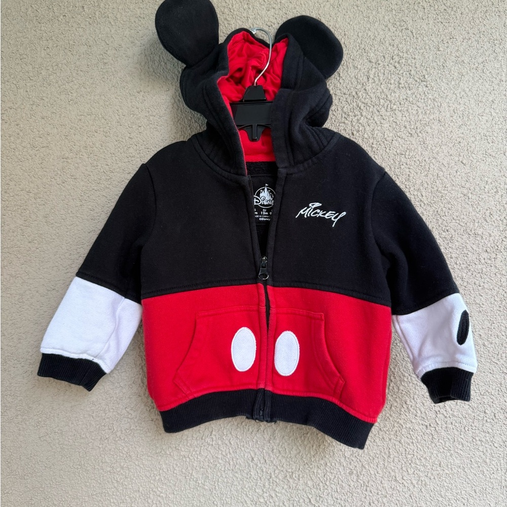 Disney 12 month Mickey Mouse Toddler Hoodie,Hood features 3D
Mickey Ears.